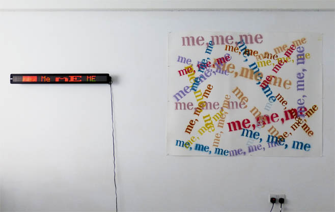 Philip Bradshaw, Installation view, Me, me, me, Open Studio 2015